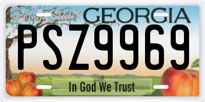 GA license plate PSZ9969