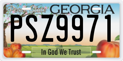 GA license plate PSZ9971