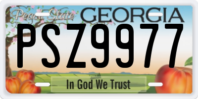 GA license plate PSZ9977