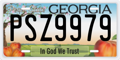 GA license plate PSZ9979