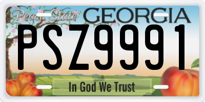 GA license plate PSZ9991