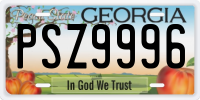 GA license plate PSZ9996