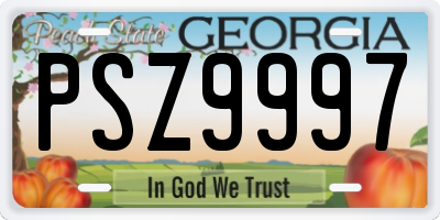 GA license plate PSZ9997
