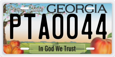 GA license plate PTA0044
