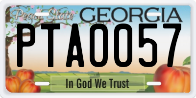 GA license plate PTA0057