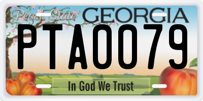 GA license plate PTA0079