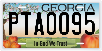 GA license plate PTA0095