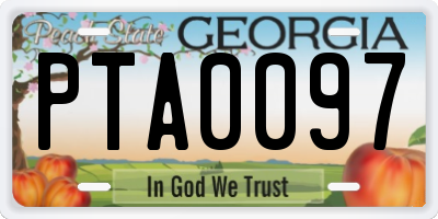 GA license plate PTA0097