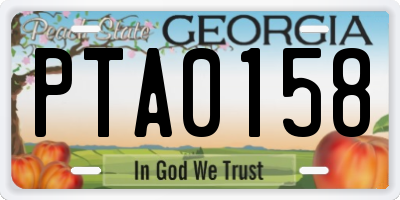 GA license plate PTA0158