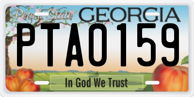 GA license plate PTA0159