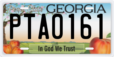 GA license plate PTA0161
