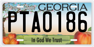 GA license plate PTA0186