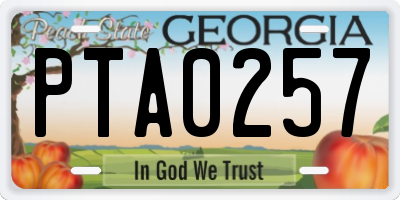 GA license plate PTA0257