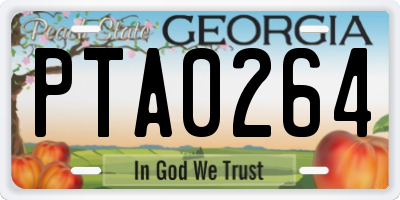 GA license plate PTA0264