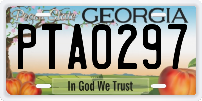 GA license plate PTA0297