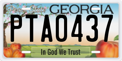 GA license plate PTA0437