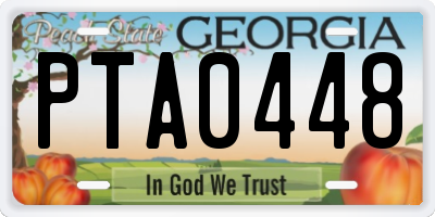GA license plate PTA0448