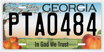 GA license plate PTA0484