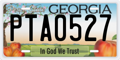 GA license plate PTA0527