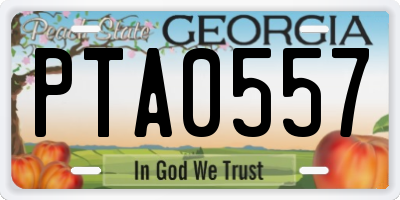 GA license plate PTA0557