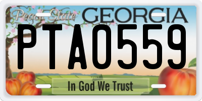 GA license plate PTA0559