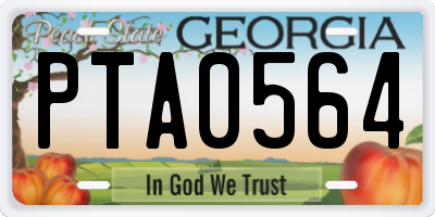GA license plate PTA0564