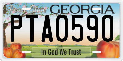 GA license plate PTA0590