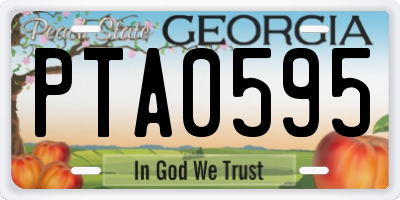 GA license plate PTA0595