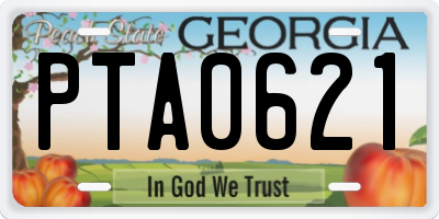 GA license plate PTA0621