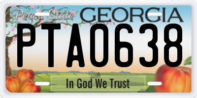 GA license plate PTA0638