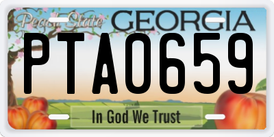 GA license plate PTA0659