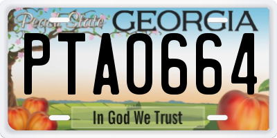 GA license plate PTA0664