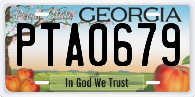 GA license plate PTA0679