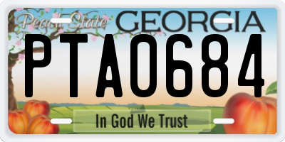 GA license plate PTA0684