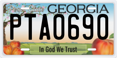 GA license plate PTA0690