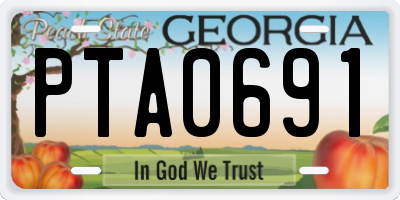 GA license plate PTA0691