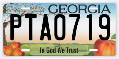 GA license plate PTA0719