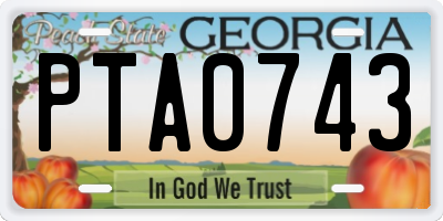 GA license plate PTA0743