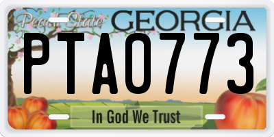 GA license plate PTA0773
