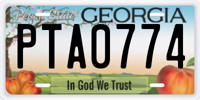 GA license plate PTA0774