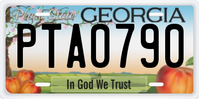 GA license plate PTA0790