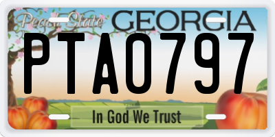 GA license plate PTA0797