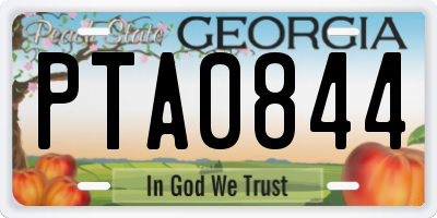 GA license plate PTA0844