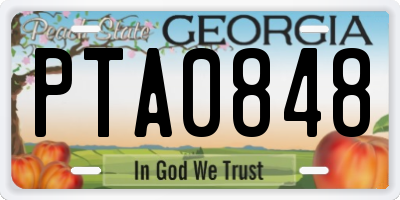 GA license plate PTA0848