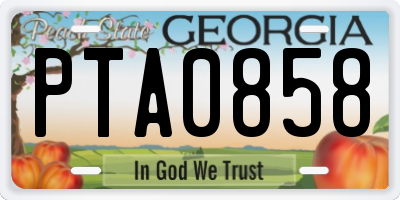 GA license plate PTA0858