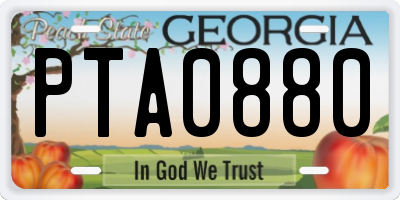 GA license plate PTA0880