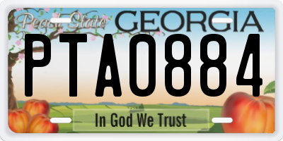 GA license plate PTA0884