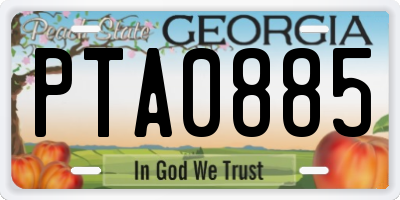 GA license plate PTA0885