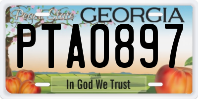 GA license plate PTA0897