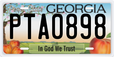 GA license plate PTA0898